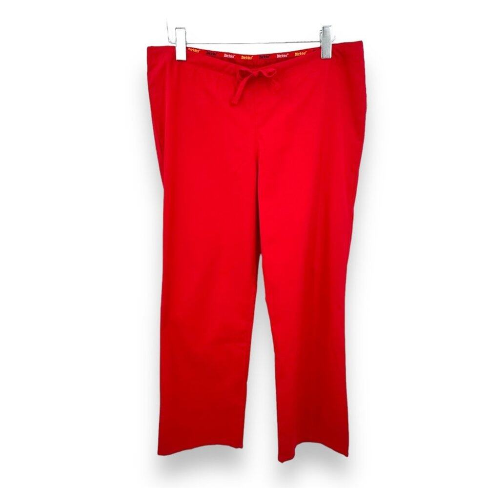 Dickies EDS Signature pants XS red adjustable drawstring waist unisex scrub NEW